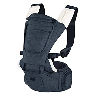 Abbildung von Chicco Hip Seat 3 in 1 Multifunktionale Babytrage mit festem Boden, abnehmbare Schultergurte und Schutzkappe, 8 Positionen von Geburt bis 15 kg Pirat Schwarz
