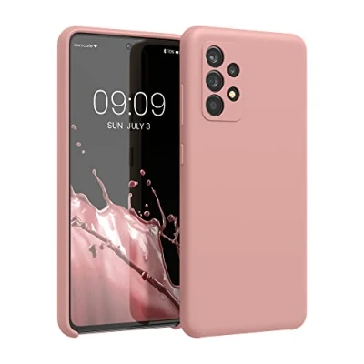 Abbildung von kwmobile Hülle kompatibel mit Samsung Galaxy A52 / 5G A52s Silikon Handy Case Handyhülle weiche Oberfläche kabelloses Laden Winter Rose