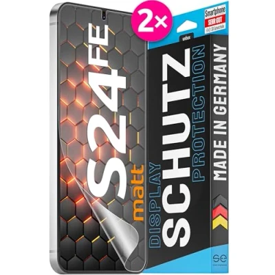 Abbildung von se® für Samsung Galaxy S24 FE Schutzfolie Entspiegelt 2x Folien im SET aus Deutschland, Folie Matt, Matte Displayfolie, Alternative Schutzglas