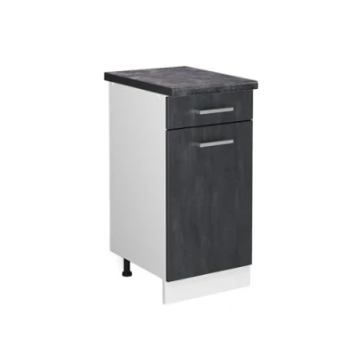 Abbildung von Vicco Küchenunterschrank R Line, Schwarz Beton/Weiß, 40 cm AP Anthrazit