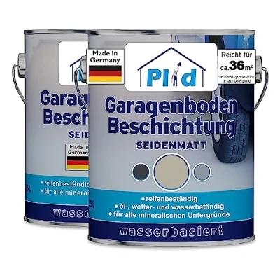 Abbildung von Premium Garagenbodenbeschichtung Bodenbeschichtung Bodenfarbe Kieselgrau