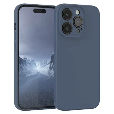 Abbildung von EAZY Case Silikonhülle für iPhone 14 Pro Hülle Silikon Blau weich stoßfeste Handyhülle Schutzhülle mit Kameraschutz Dünn Premium Schutz Cover TPU Phone Bumper in Petrol