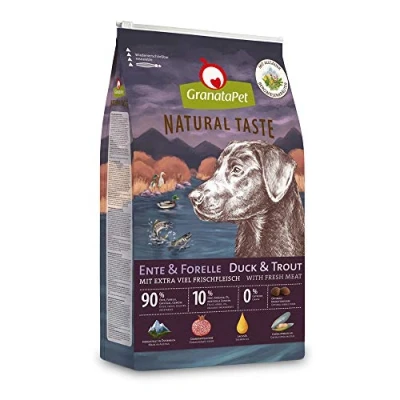 Abbildung von GranataPet Natural Taste Ente &amp; Forelle, Trockenfutter für Hunde, Hundefutter ohne Getreide Zuckerzusätze, Alleinfuttermittel ausgewachsene 4 kg