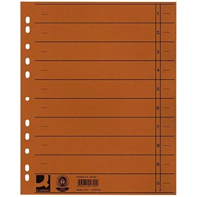 Abbildung von Q Connect KF02790 Trennblätter A4 Überbreite, 100 Stück orange