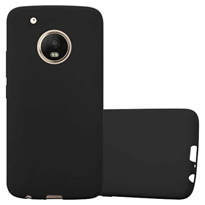 Abbildung von Cadorabo Hülle kompatibel mit Motorola Moto G5 Plus Schutzhülle TPU Silikon Case Candy Design Slim Kratzfest Weiche Gummi Rundumschutz für in Schwarz