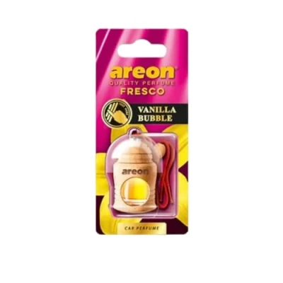Abbildung von AREON Fresco Auto Vanille Bubble Gum Duft Kaugummi Rot Glas Duftflakon Set Flakon Holz Hängend Anhänger Spiegel 4ml (Pack x 3)