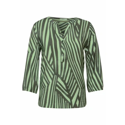 Abbildung von Cecil MIT Streifen Bluse, Damen, Größe: Large, Grün
