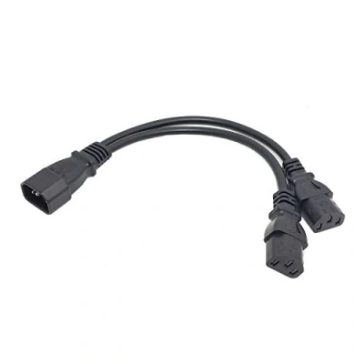 Abbildung von Aofan Einfacher C14 Stecker auf doppelte C13 Buchse Y Typ Adapterkabel Kabel AC 250V / 10A (30CM)