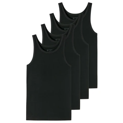 Abbildung von Schiesser 4ERPACK Unterhemd/shirt, Herren, Größe: Large, Schwarz