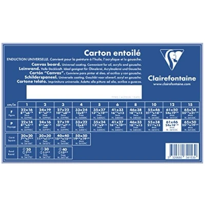 Abbildung von Clairefontaine 34153C Leinwand (4 mm, 61 x 46 cm, Landschaft 12 P, ideal für Nasstechniken, praktisch und einfach zu verwenden) weiß