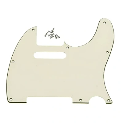 Abbildung von Dopro Schlagbrett für Telecaster, 8 Löcher, passend USA/Mexikanische Fender altweiß