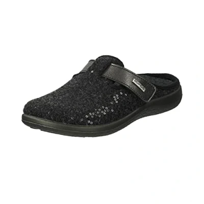 Abbildung von Rohde 6556 Bari Schuhe Damen Hausschuhe Pantoffeln Softfilz Weite G, Größe:36 EU, Farbe:Grau