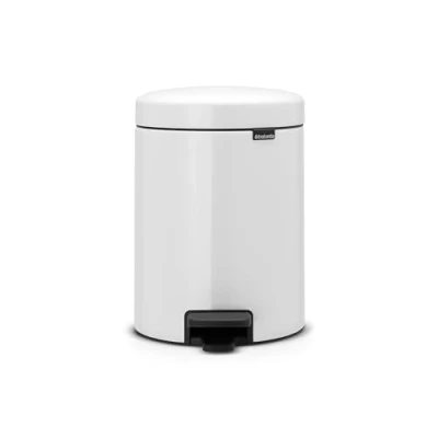 Abbildung von NewIcon Treteimer 5 Liter mit Kunststoff Inneneimer Weiß Brabantia