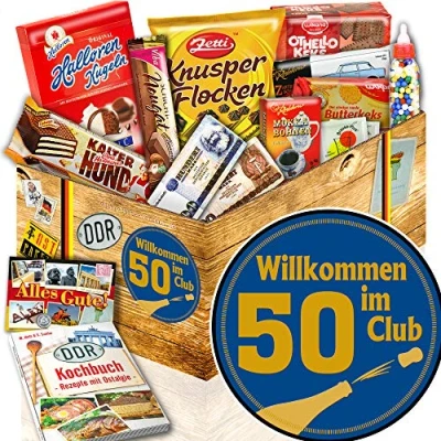 Abbildung von Wilkommen im Club 50 DDR Süßigkeiten Geschenke Geburtstag