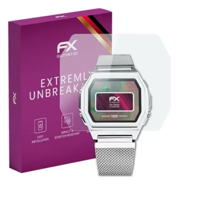 Abbildung von atFoliX Glasfolie kompatibel mit Casio A1000M 1BEF Panzerfolie, 9H Hybrid Glass FX Schutzpanzer Folie