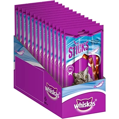 Abbildung von WHISKAS® Sticks Packung Reich an Lachs 14 x 6 6g