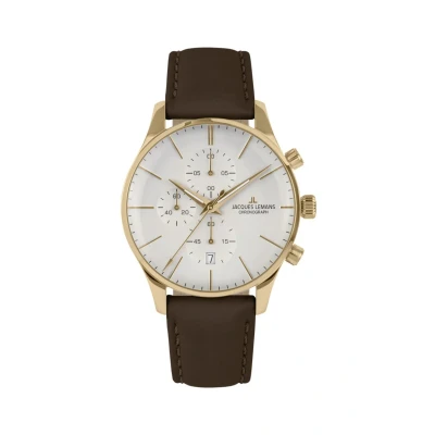 Abbildung von Jacques Lemans London Chronograph White gold, Herren, Größe: One Size, gold
