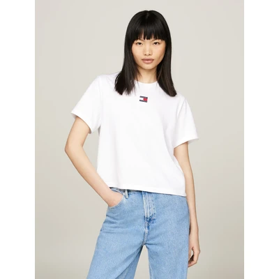 Abbildung von Tommy Jeans Badge TEE Tshirt print, Damen, Größe: 42, White