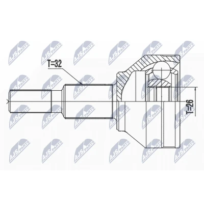 Abbildung von NTY NPZ CH 031 Gelenksatz Vorderachse, radseitig DODGE: Journey MPV