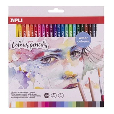 Abbildung von APLO 18913 24 tlg. Aquarell Buntstiftset mit Pinsel