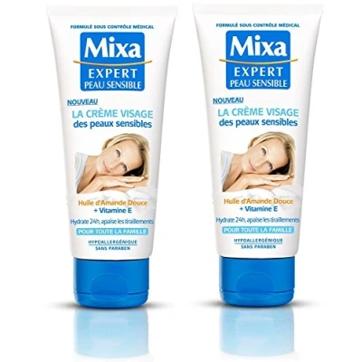 Abbildung von Mixa Expert Peau Sensible Gesichtscreme für empfindliche Haut, mit weichem Mandelöl und Vitamin E, 100 ml