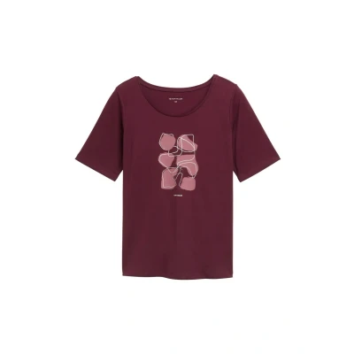 Abbildung von TOM Tailor PLUS SIZE Tshirt print, Damen, Größe: 48, Bordeaux/red