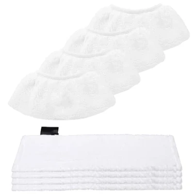 Abbildung von Jissta 8 Mikrofaser Tuchset Kompatibel mit Kärcher Dampfreiniger EasyFix SC 2, 3, 4, 5, Überzugsset Zubehör für Dampfreiniger(64 Bodentücher+4 Überzüge Handdüse)