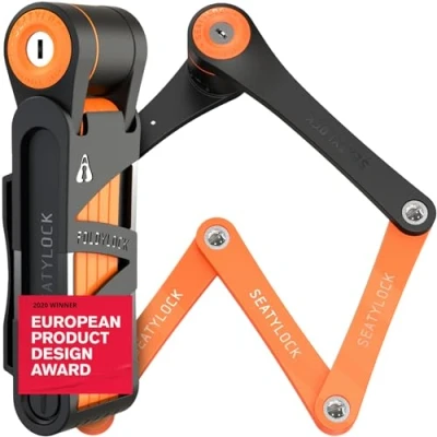 Abbildung von FoldyLock Compact Fahrrad Faltschloss Patentiertes Testsieger Fahrradschloss mit Schlüssel und Halterung für Hohe Sicherheit Leicht Sicher Ebike, e Scooter Roller 85 cm