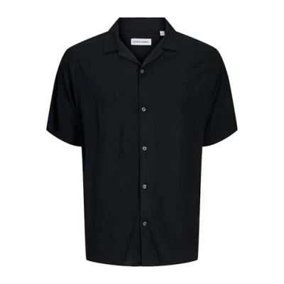 Abbildung von Jack &amp; Jones Jjejeff Solid Resort Shirt Hemd, Herren, Größe: 4XL, Black