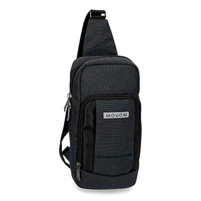 Abbildung von Movom Herren Gepäcktasche mit Trimmen, schwarz/weiß, 16x31x5.5 cms, Cross Umhängetasche