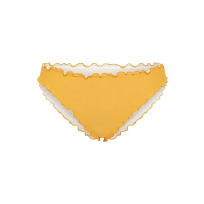 Abbildung von Chiemsee MIX Match Unifarben MIT RÜSCHENDETAILS Bikinihose, Damen, Größe: 42, Banana