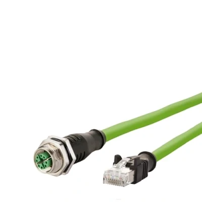 Abbildung von METZ CONNECT Verbindungsleitung M12 BU RJ45 ST, 8 pol X kodiert, gerade gerade, 5 m