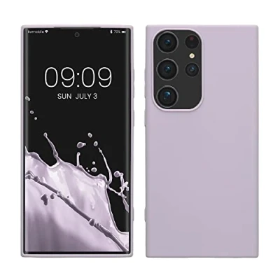 Abbildung von kwmobile Hülle kompatibel mit Samsung Galaxy S23 Ultra TPU Silikon Handyhülle weich schlank Case stoßabsorbierend flexibel kabelloses Laden Lavendel