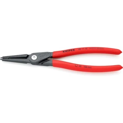 Abbildung von KNIPEX Präzisions Sicherungsringzange für Innenringe in Bohrungen mit rutschhemmendem Kunststoff überzogen grau atramentiert 225 mm 48 11 J3 SB