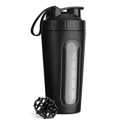 Abbildung von Navaris Protein Shaker Edelstahl 750ml Fitness Becher Rot, Edelstahl, (1 tlg)