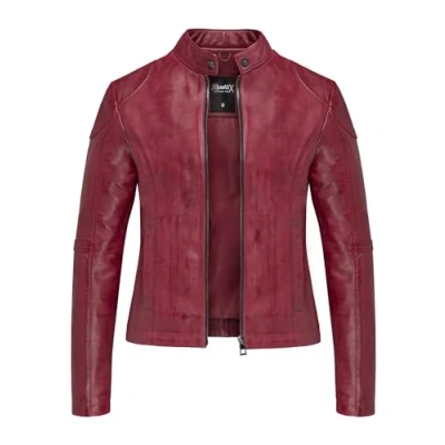 Abbildung von REPUBLIX Lederjacke OPAL Echtleder Damen Biker Zipper Jacke