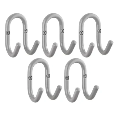 Abbildung von SO TECH® Kleiderhaken Garderobenhaken FARA Doppelhaken Stahl, (5 St), 88 x 51 59 mm, Stangendurchmesser 10 Stahl grau