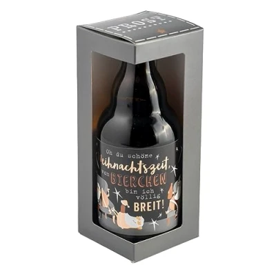 Abbildung von Jack&#039;s Bierflasche Weihnachten &#039;&#039;Oh du schöne Weihnachtszeit...&#039;&#039; mit Geschenkverpackung 0,33 l/Wichteln/Nikolaus/Heilig Abend