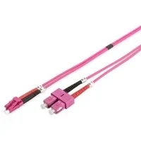 Abbildung von DIGITUS DK 2532 10 4 Glasfaserkabel OM4 m LC zu SC Duplex LWL Kabel 1/10/40/100 Gbit/s MM Multimode Glasfaser LAN Fasertyp: 50/125 µ Violett (Violet)