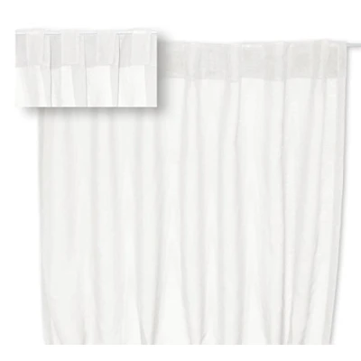 Abbildung von Voile Dekoschal Organza Gardine verdeckte Schlaufen Vorhang transparent Struktur ca. 140x245 cm #1220 (weiß)