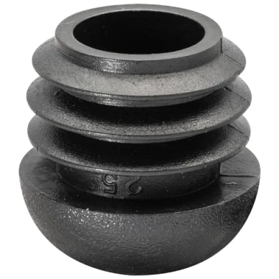 Abbildung von Wagner Möbelgleiter für Stahlrohr rund 4tlg. Durchmesser Ø 23/25 x 27 mm, Abrieb 12 Kunststoff schwarz Made in EU 15005499