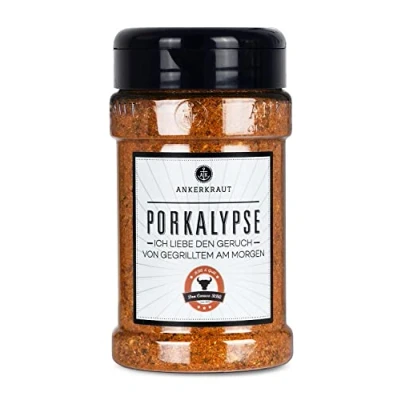 Abbildung von Ankerkraut Porkalypse Gewürz, 240g im Streuer, Mischung Würzender Zutaten für Schwein Fleisch, Lecker Grillen Premium Qualität