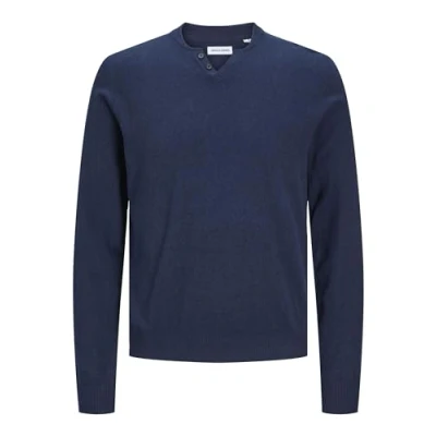 Abbildung von Jack &amp; Jones Geteilter Strickpullover, Herren, Größe: Small, Navy blazer