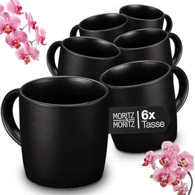 Abbildung von Moritz &amp; Tasse NORDIC 6x Tassen Schwarz, Steinzeug, für 6 Personen spülmaschinen und mikrowellengeeignet