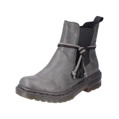 Abbildung von Rieker Chelsea Cowboy/Bikerstiefelette smokegrey, Damen, Größe: 40, Smoke grey Schuhe