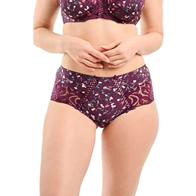 Abbildung von Sans Complexe Damen Amelie Print 40PAG76 Unterwäsche, Blumendruck, Rot/Violett, 44 46