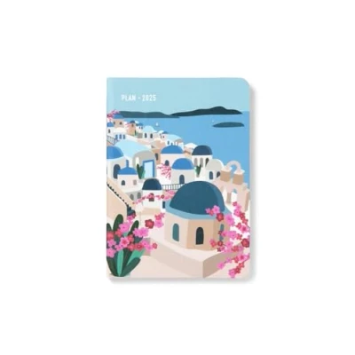 Abbildung von Letts of London Wanderlust Terminkalender 2025, A6, Wochenansicht, Santorin