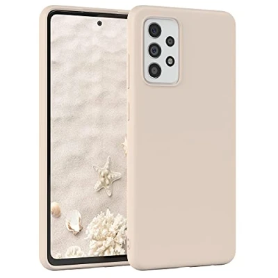 Abbildung von EAZY Case Silikonhülle für Samsung Galaxy A72 / 5G Hülle Silikon Beige weich stoßfeste Handyhülle Schutzhülle mit Kameraschutz Dünn Premium Schutz Cover TPU Bumper Taupe