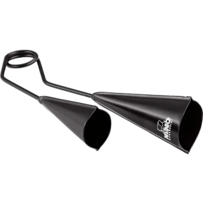 Abbildung von Nino Percussion A Go Bell Musikinstrument 2 Glocken mit Schlägel für Kinder ab 4 Jahren Holz und Aluminium, Natur (NINO505)
