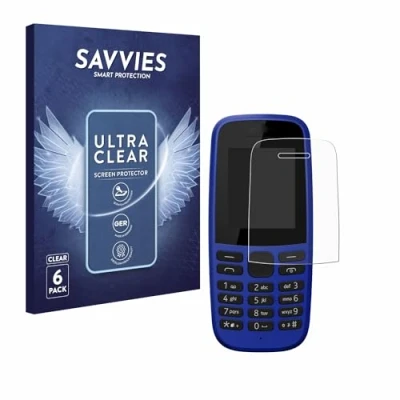 Abbildung von Savvies 6 Stück Schutzfolie für Nokia 105 DS 2019 Displayschutz Folie Ultra Transparent